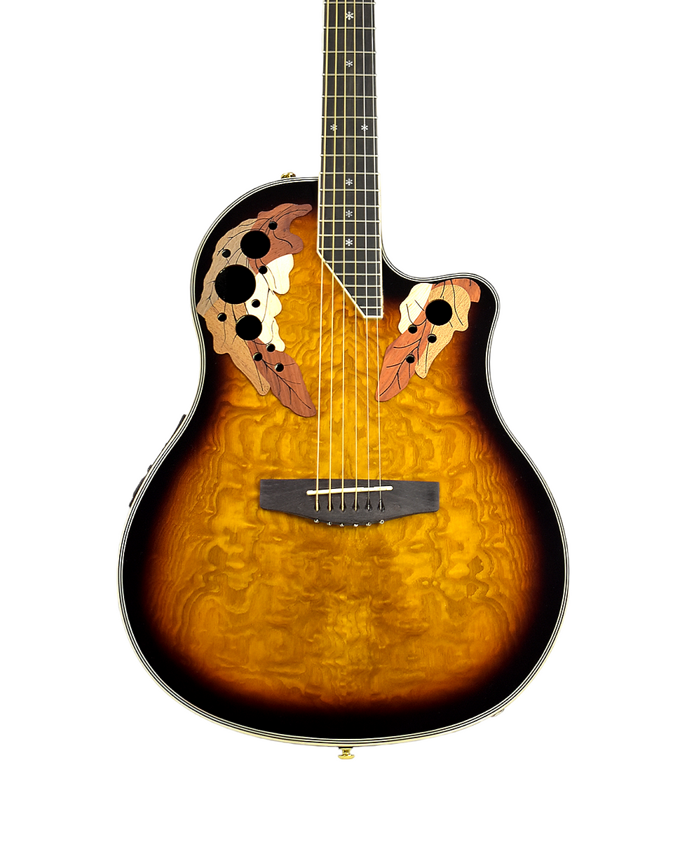 Thumbnail: Caraya SP723CEQBS Roundback Built-In Pickups Fibre Glass Back Acoustic Guitar -
