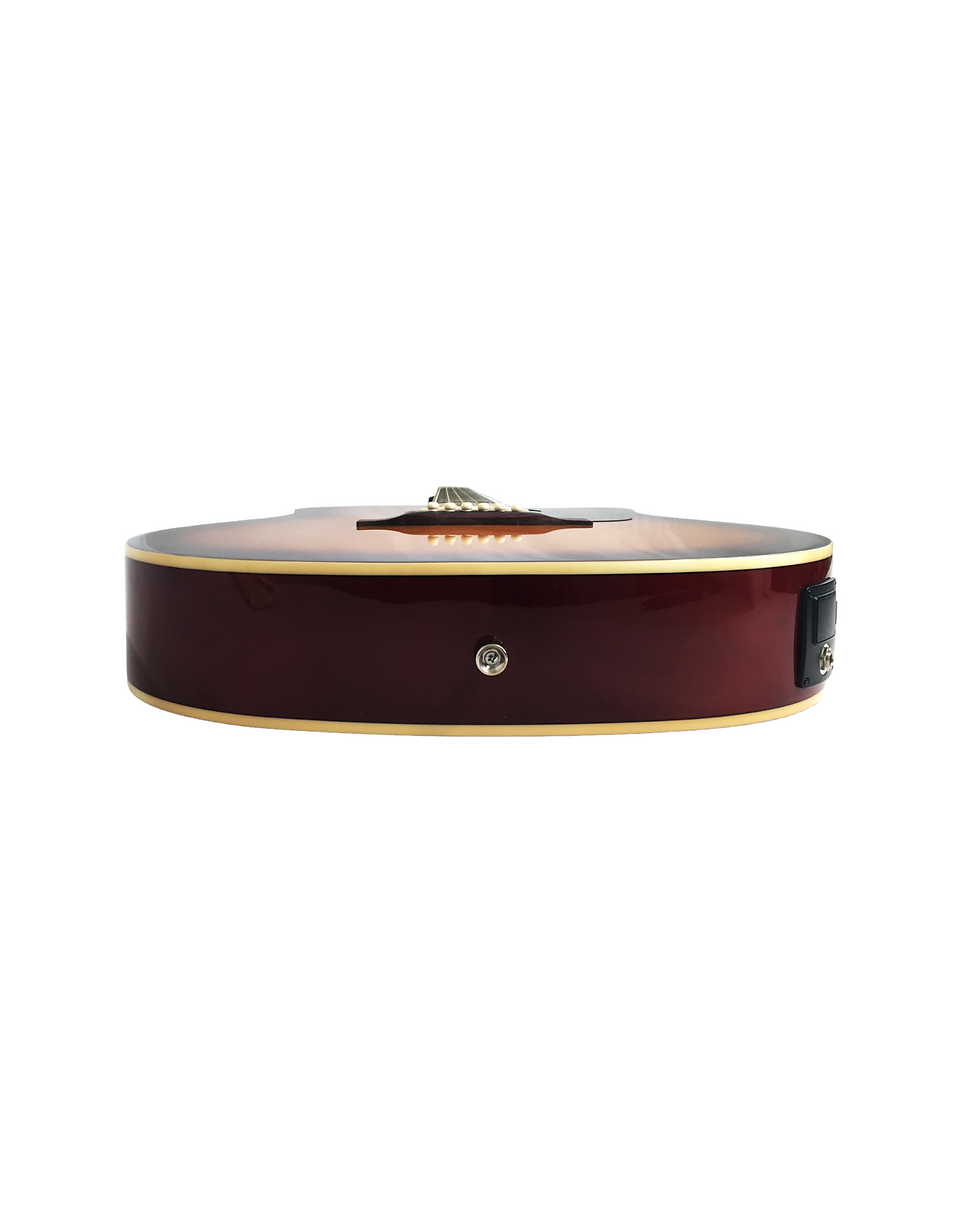Thumbnail: Haze F631BCEQBS Thin-Body Built-In Pickups/Tuner Acoustic Guitar - Sunburst with