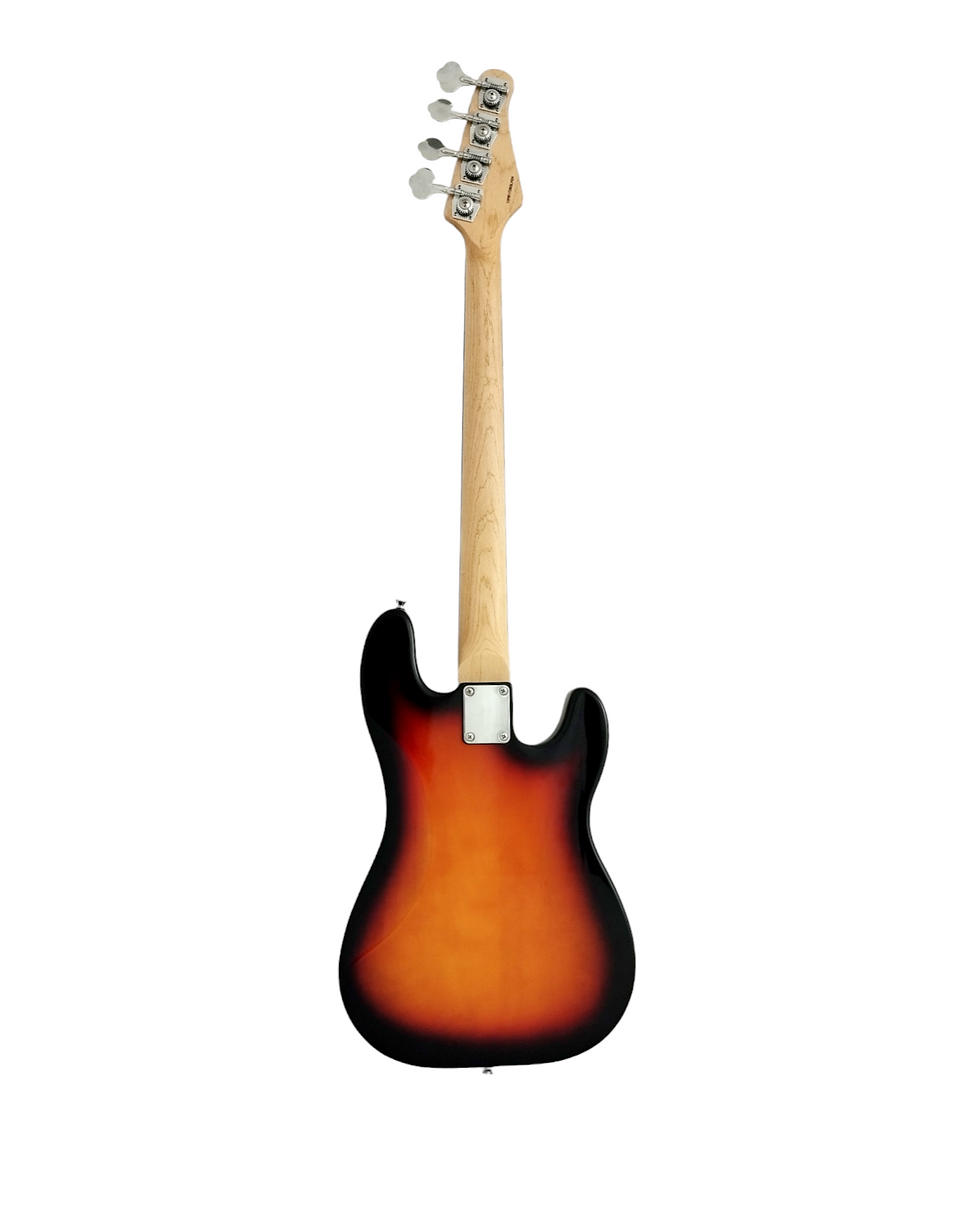 Thumbnail: Haze Left Handed Basswood Sunburst Electric Bass Guitar - PB172BSLH  with Access