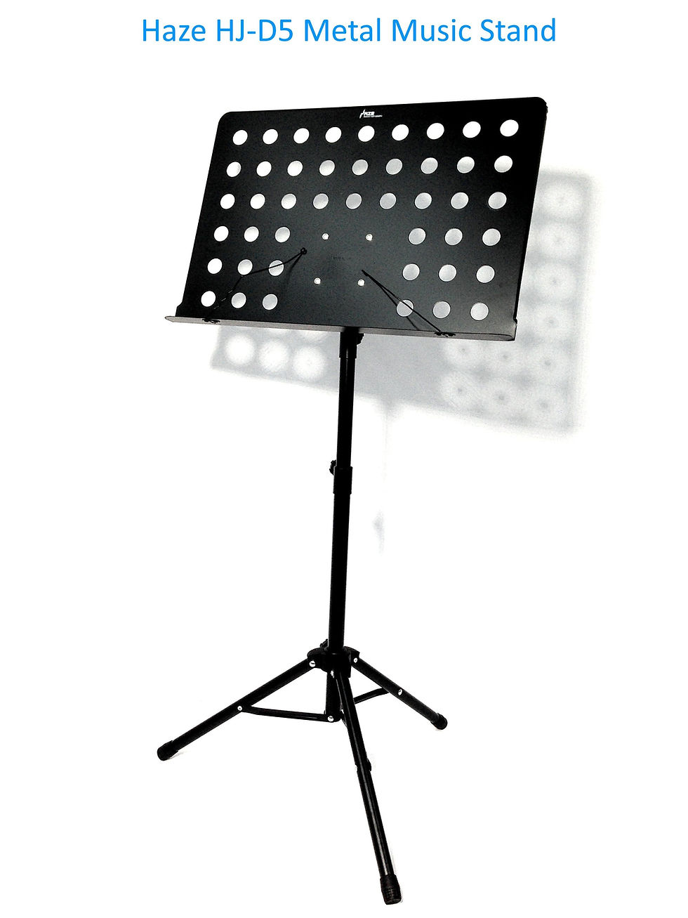 Haze HJ-D5 Heavy Duty Professional Sheet Music Stand Adjustable Height Black