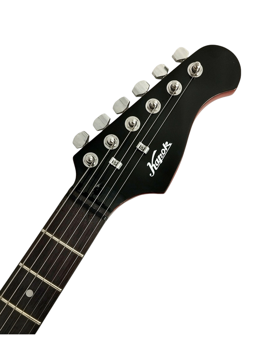 Thumbnail: Haze Split Coil pickup Tremolo Bar Contoured HTL Electric Guitar - Redburst KATL