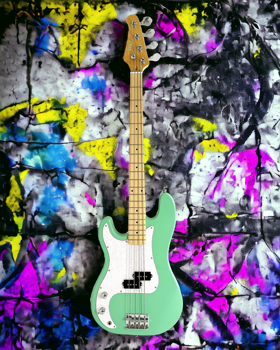 Thumbnail: Haze Left Handed Basswood Seafoam Green Electric Bass Guitar - Surf Green PB172S