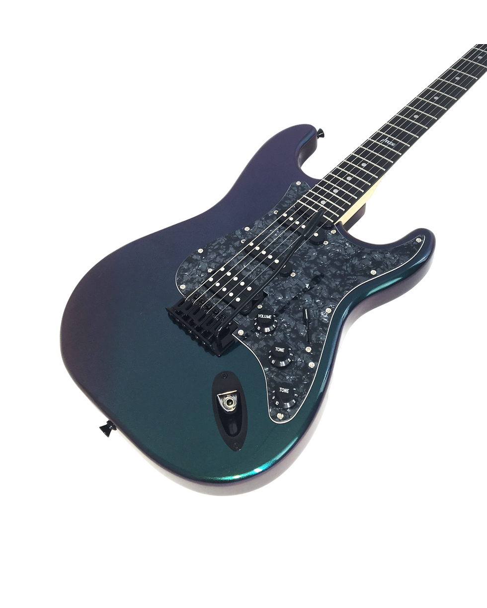 Thumbnail: Haze Chameleon SSH Strat-Style HST Electric Guitar - Chameleon SEG211V with Acce