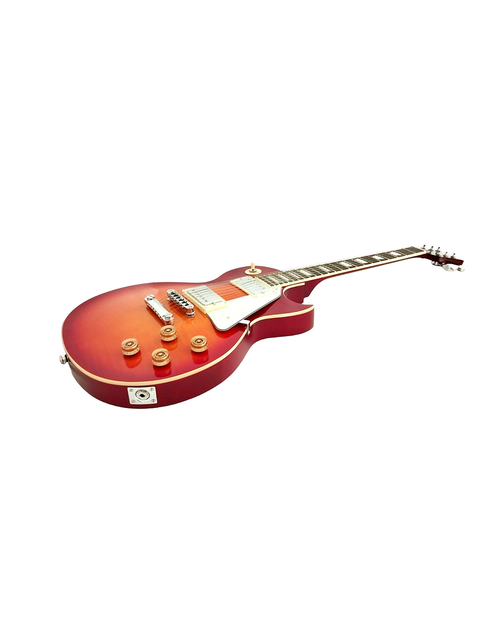 Thumbnail: Haze Single-Cut Tiger Flame Maple Maple Neck HLP Electric Guitar - Sunburst SEG2