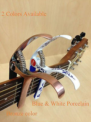 Thumbnail: Haze DC06B Top Grade Zinc Alloy Acoustic/Classical Guitar Capo - Bronze + 3 Free