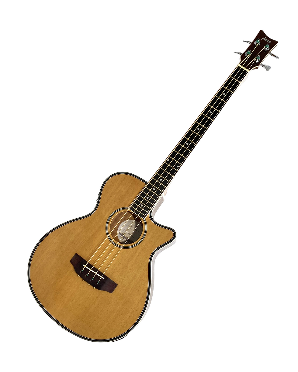 Thumbnail: Haze FB711BCEQN34 3/4 4-String Electric-Acoustic Bass Guitar Natural + Free Gig 