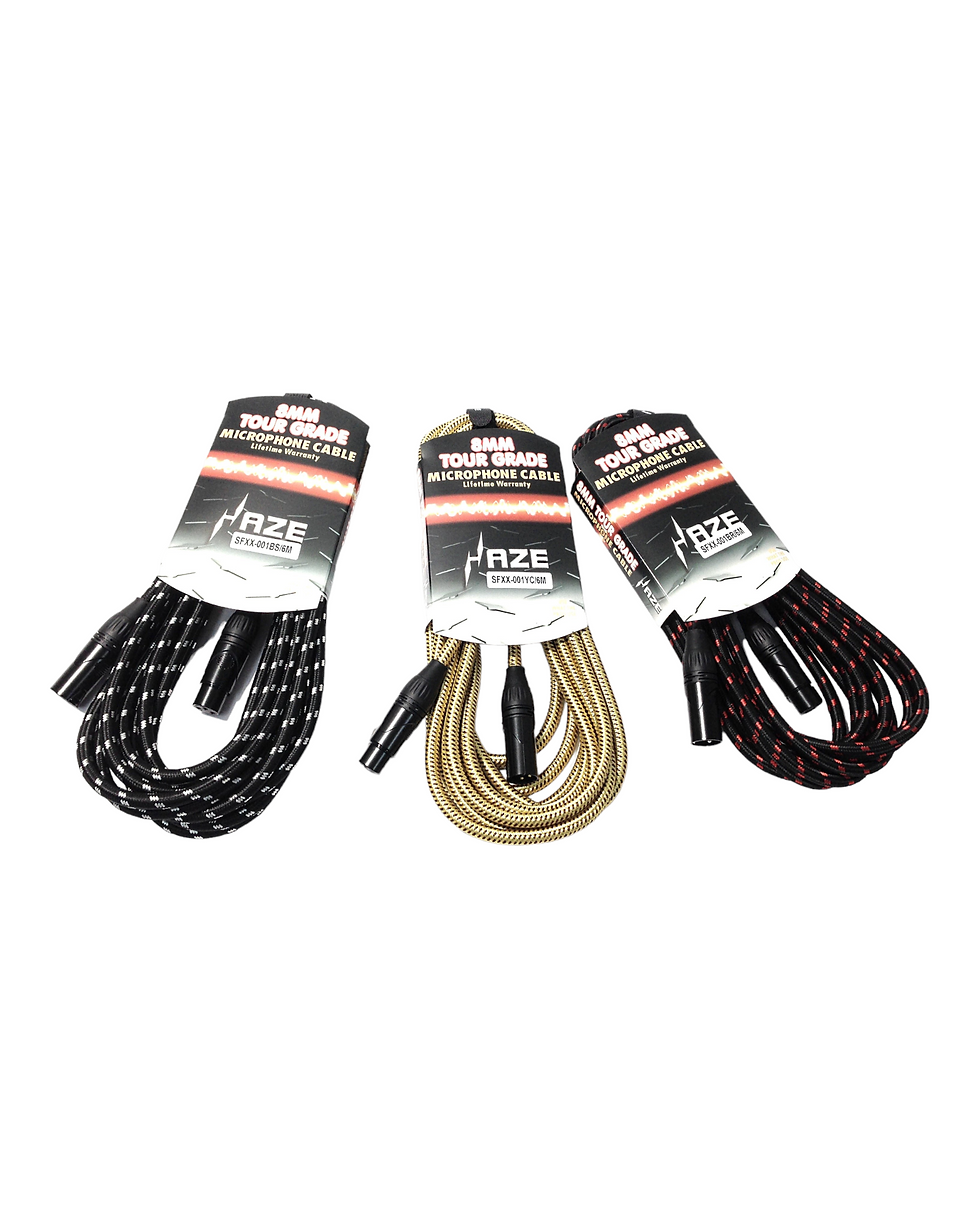 Thumbnail: Haze 3m 6m Braided Tweed 3-Pin Balanced XLR Microphone Cable SFXX-001