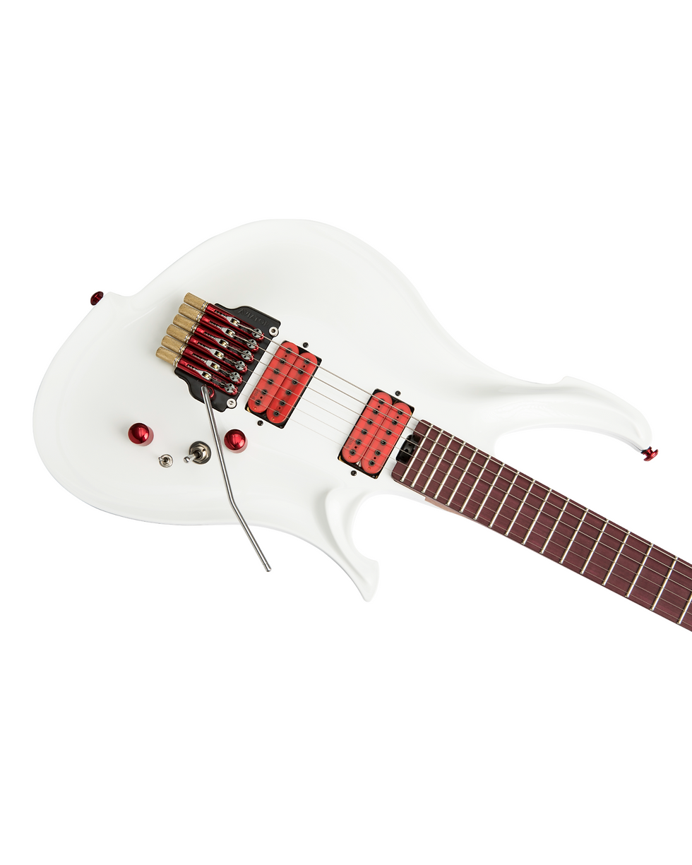 Thumbnail: KOLOSS GTEMOHWH Headless Aluminum Body Mahogany Neck Electric Guitar + Bag