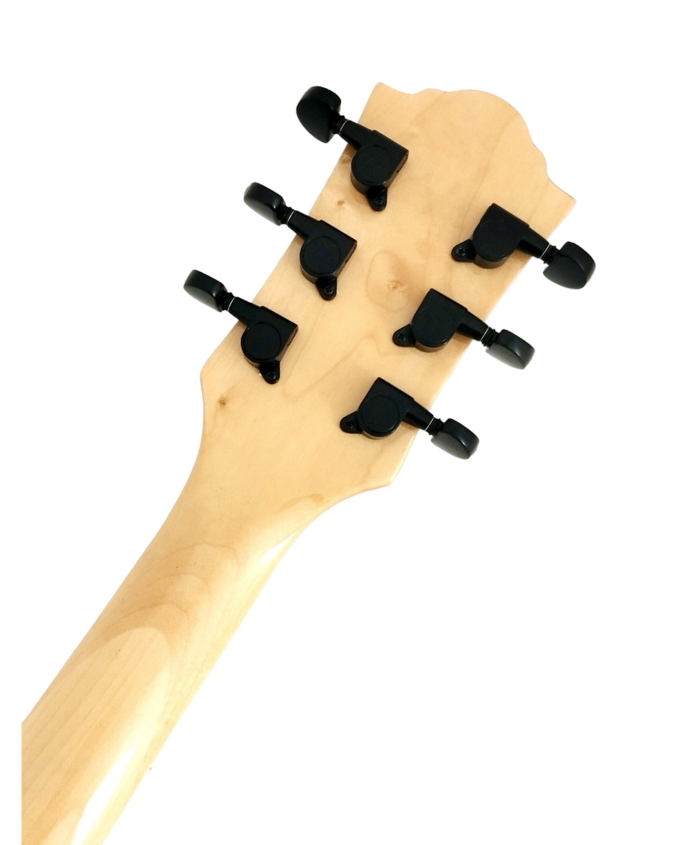Thumbnail: Haze Semi-Hollow Flame Maple HES Electric Guitar - Natural SEG272N