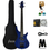 Thumbnail: 1/2 Size HAZE Electric Bass Guitar, Navy Metallic Blue 24 Frets, SBG385JB34