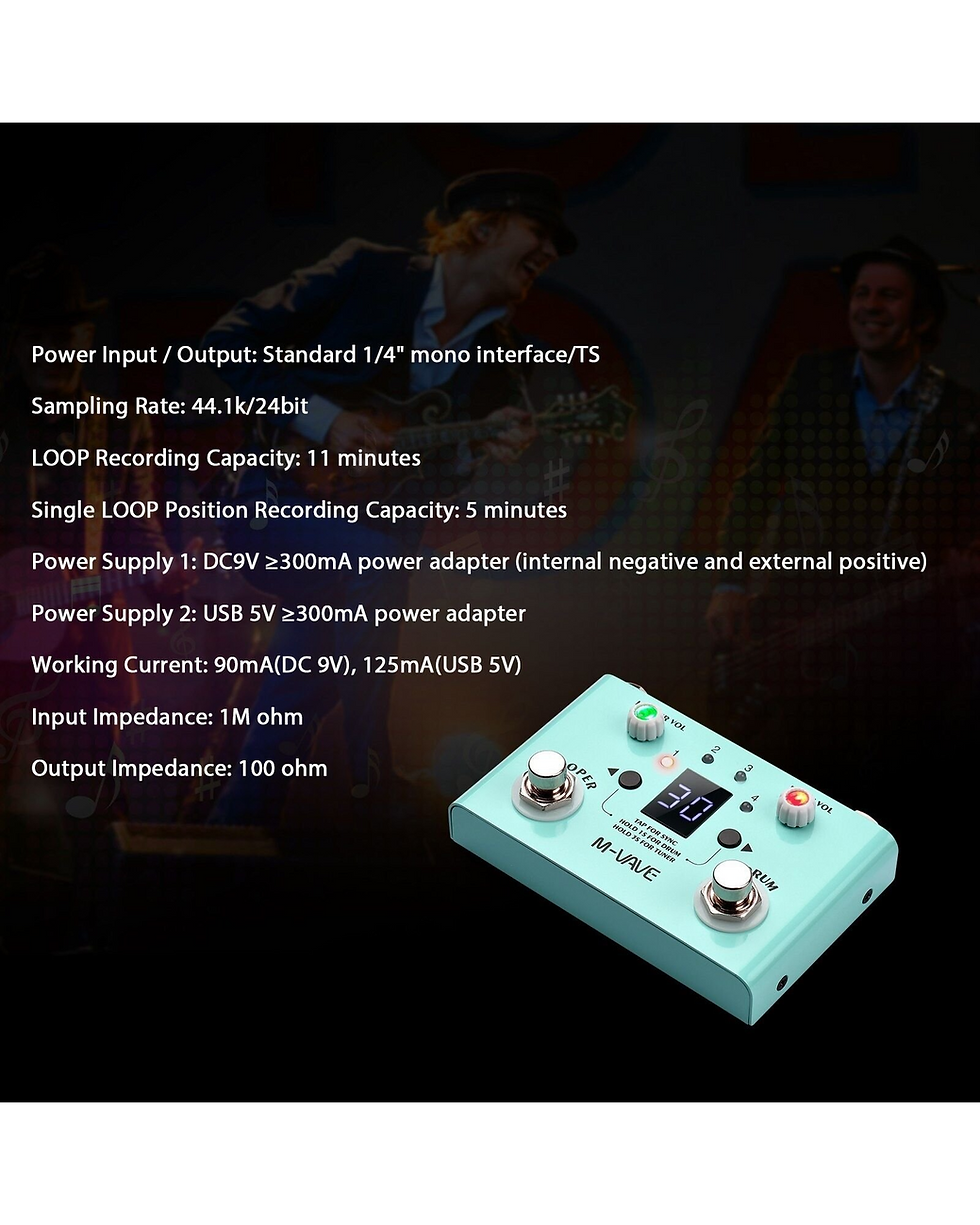 Thumbnail: M-VAVE LOSTTEMPO Mini 2-in-1 Looper & Drum Beat Rhythm, Guitar Effects Pedal
