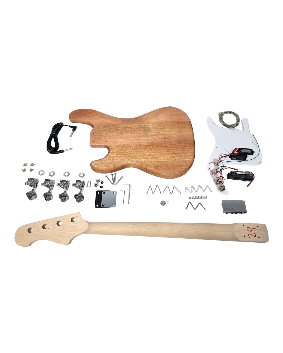 Thumbnail: B303DIY Solid Mahogany body and Bolt-On Maple neck Bass Guitar DIY Kit