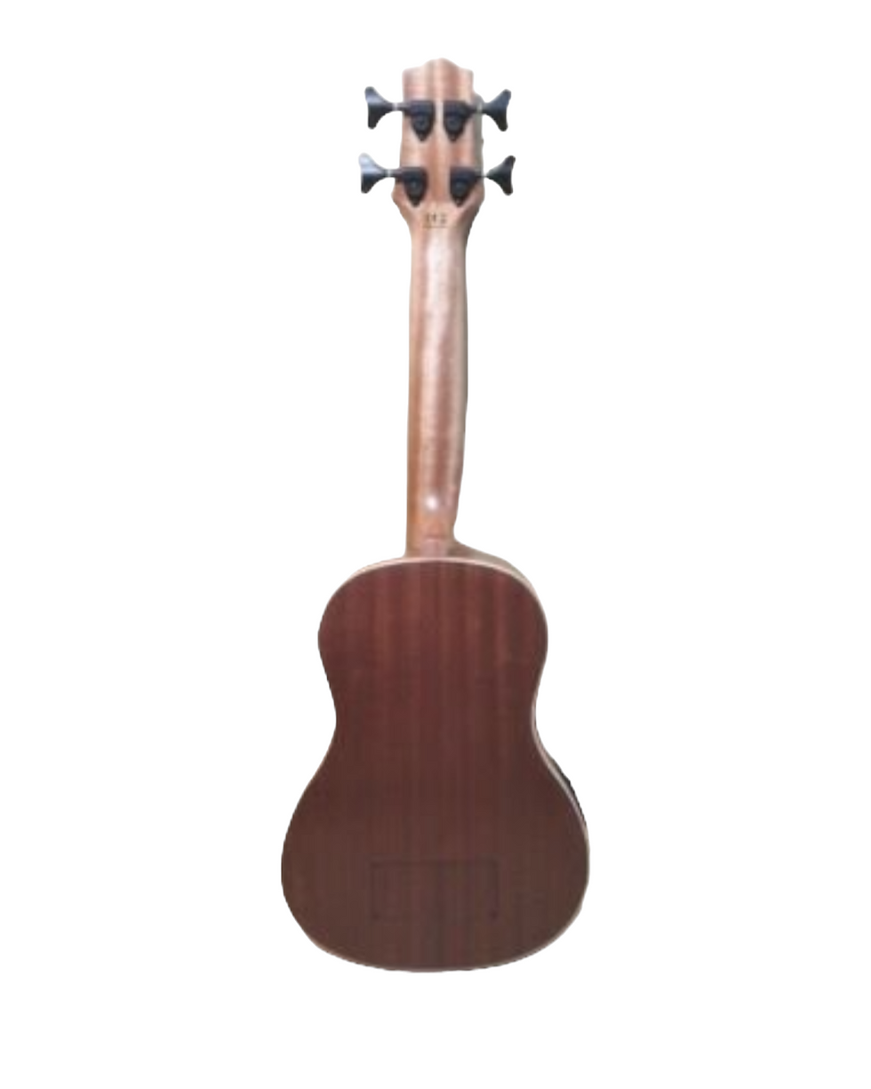 Thumbnail: Haze Mahogany Body Walnut Fingerboard Built-in Pickups/EQ Bass Ukulele - Natural