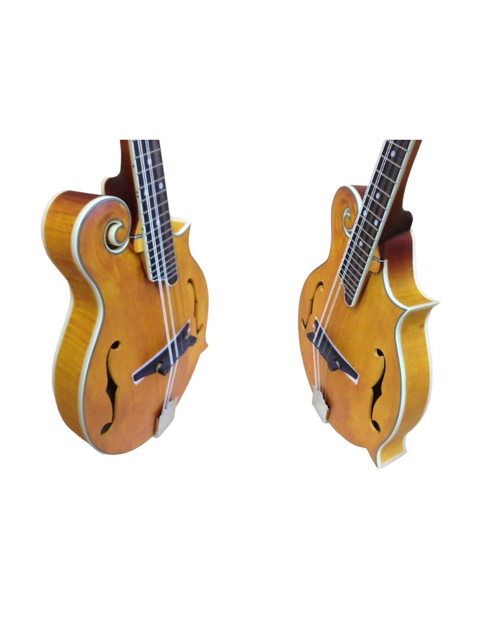 Thumbnail: Caraya SMA938 F-Style Mandolin, Solid Spruce, Flame Maple Mandolin w/F Holes + F