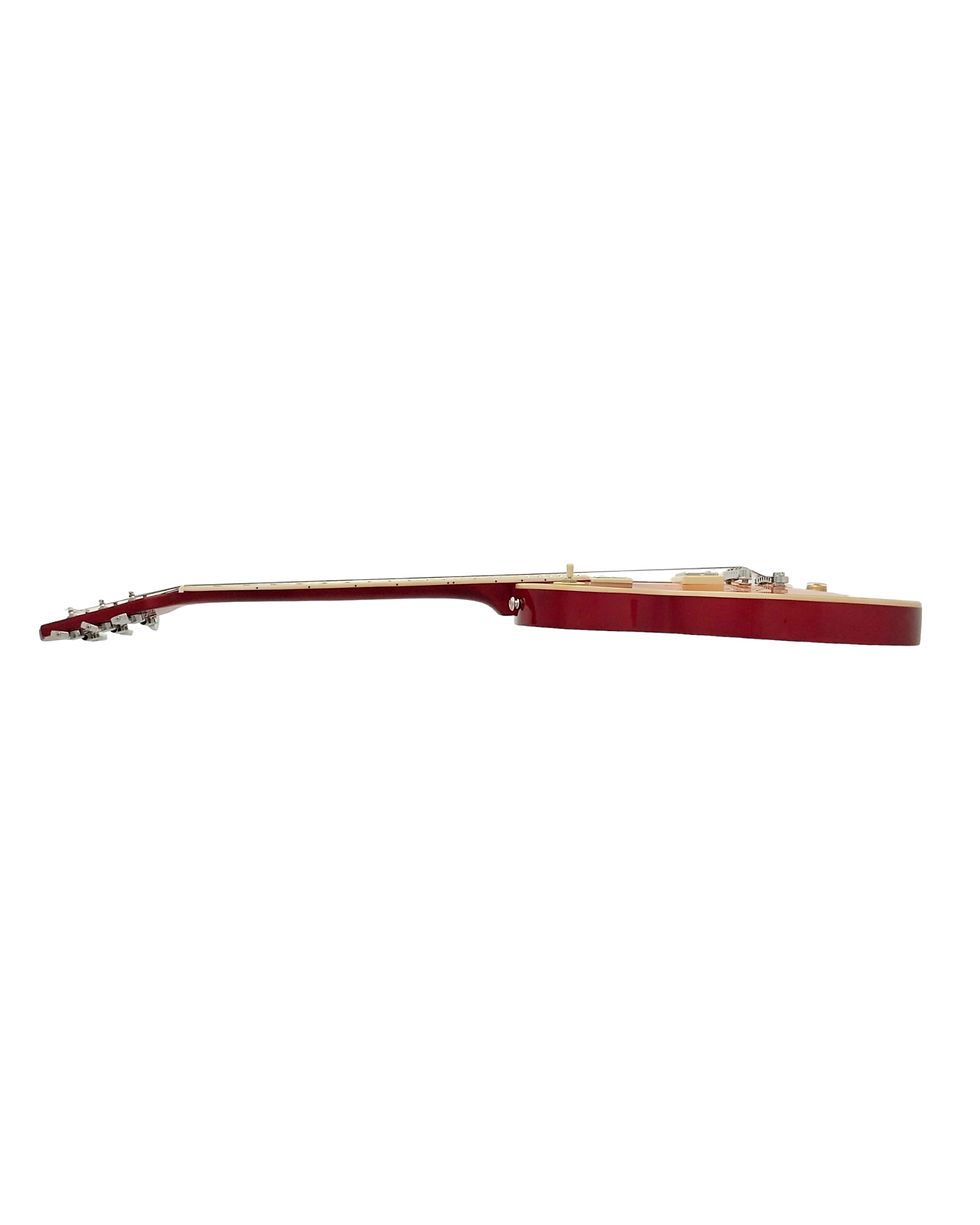 Thumbnail: Haze Single-Cut Tiger Flame Maple Maple Neck HLP Electric Guitar - Sunburst SEG2