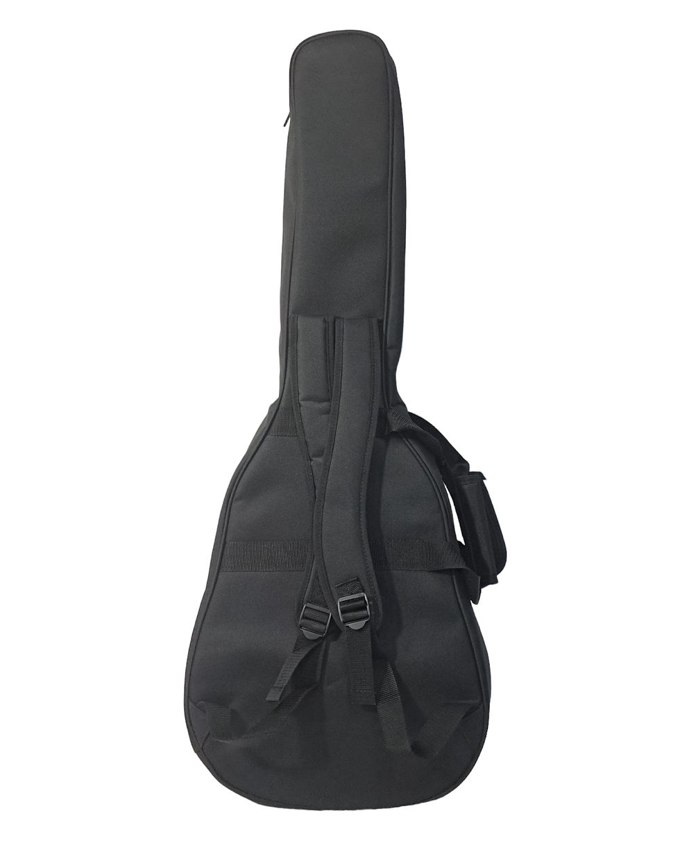 Thumbnail: Haze 37" Solid Koa Top Height Adjustable Saddle Acoustic Bass Guitar - Natural H