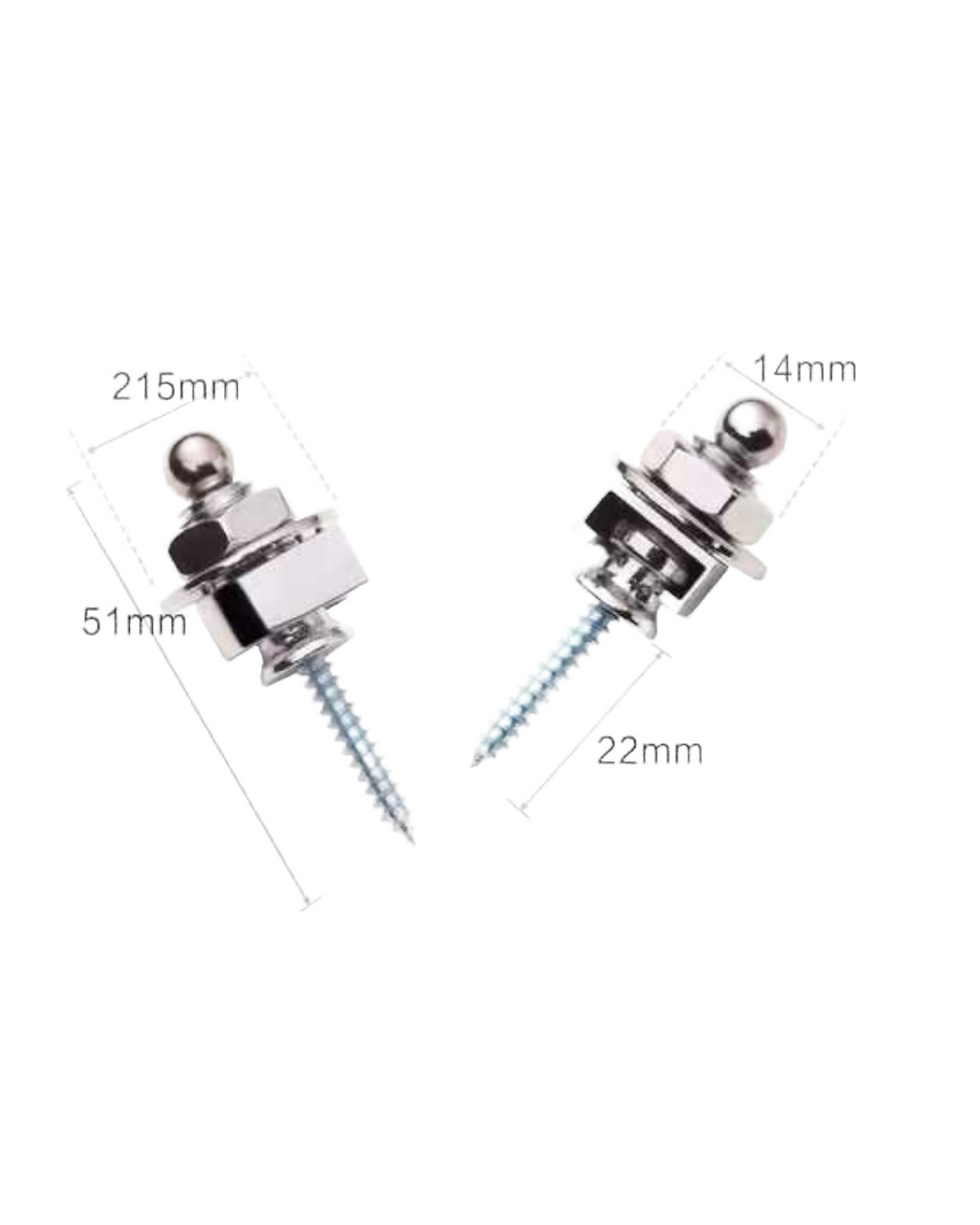 Thumbnail: 4 HJKCR Guitar Strap Locks (2 Sets) with Wrench & Bottle Opener Function - Silve
