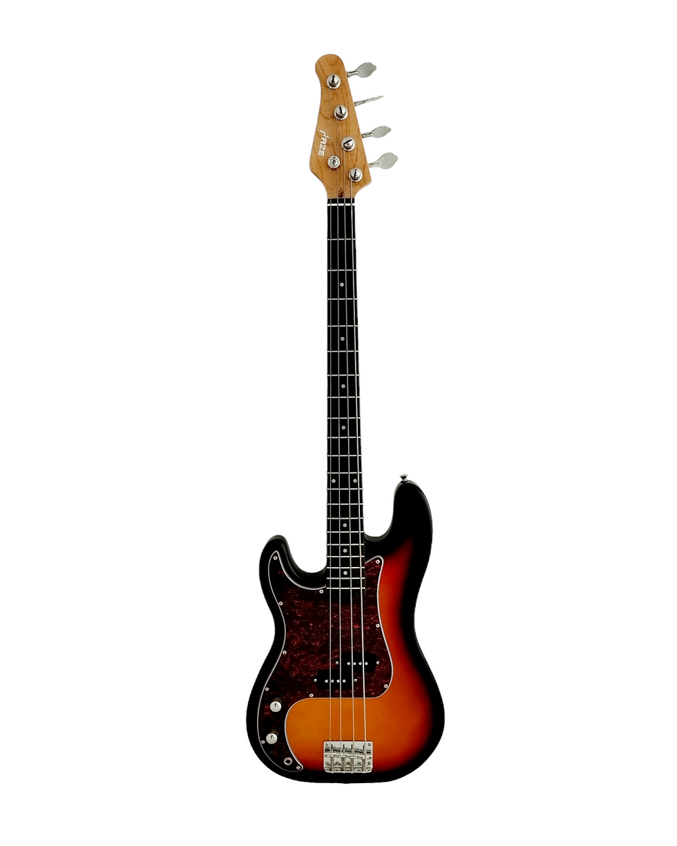 Thumbnail: Haze Left Handed Basswood Sunburst Electric Bass Guitar - PB172BSLH  with Access