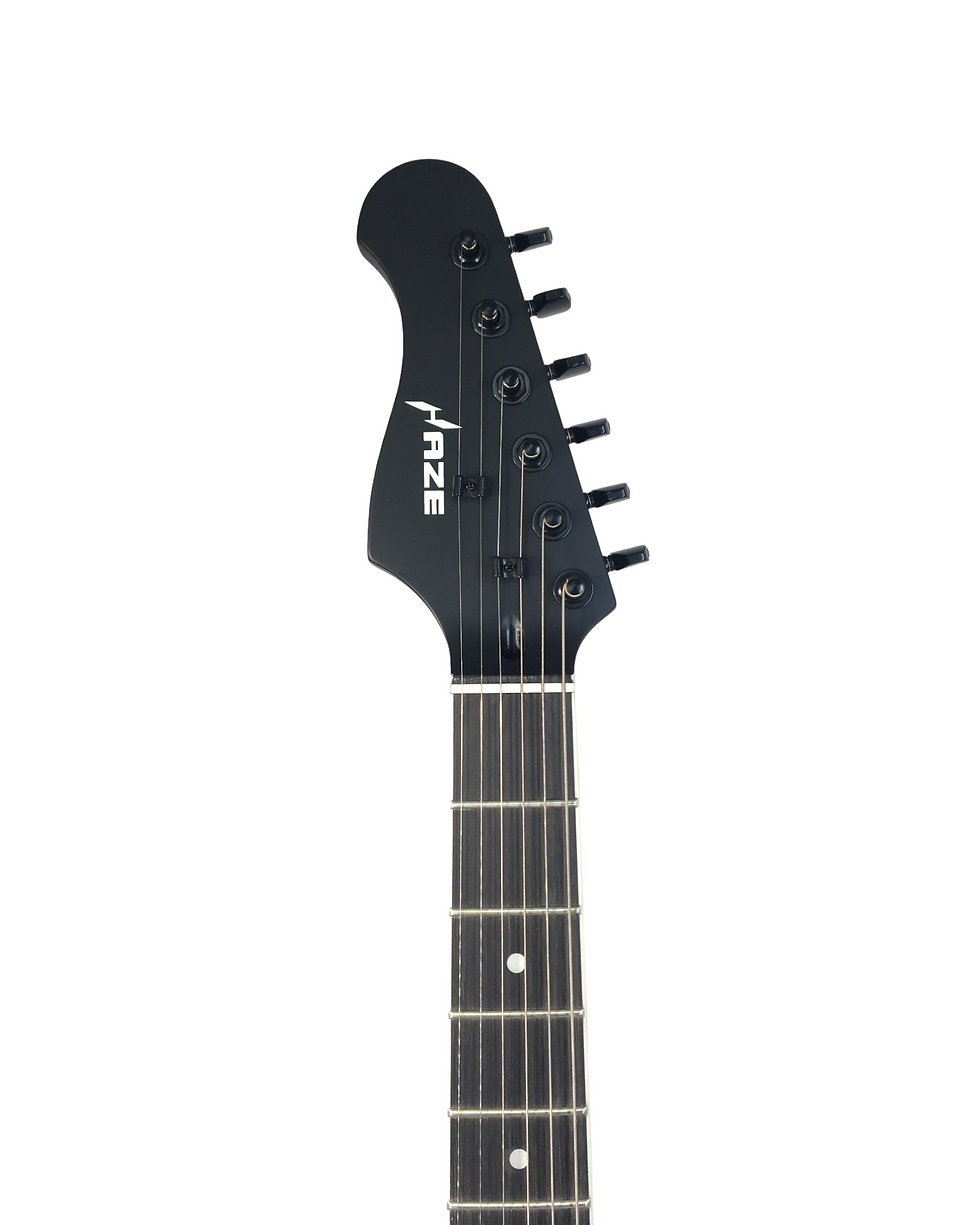 Thumbnail: Haze Lefthanded Semi-Hollow HH HTL Electric Guitar - Black HSE501LHBK