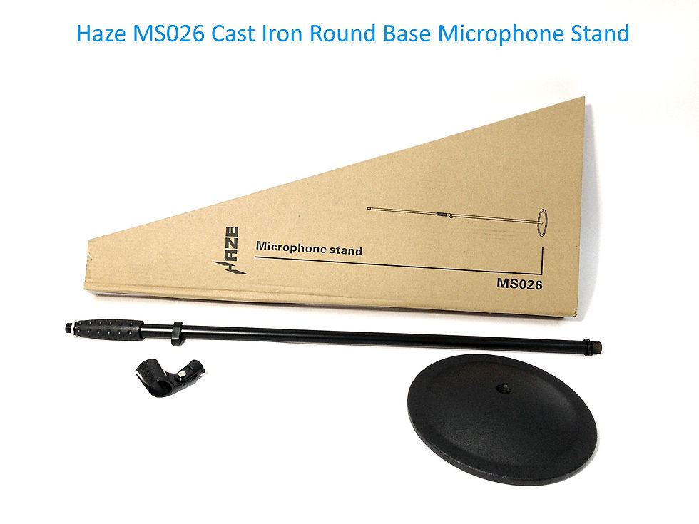 Thumbnail: Haze MS026 Cast Iron Round Base Rod Combination Microphone Stand + Clip