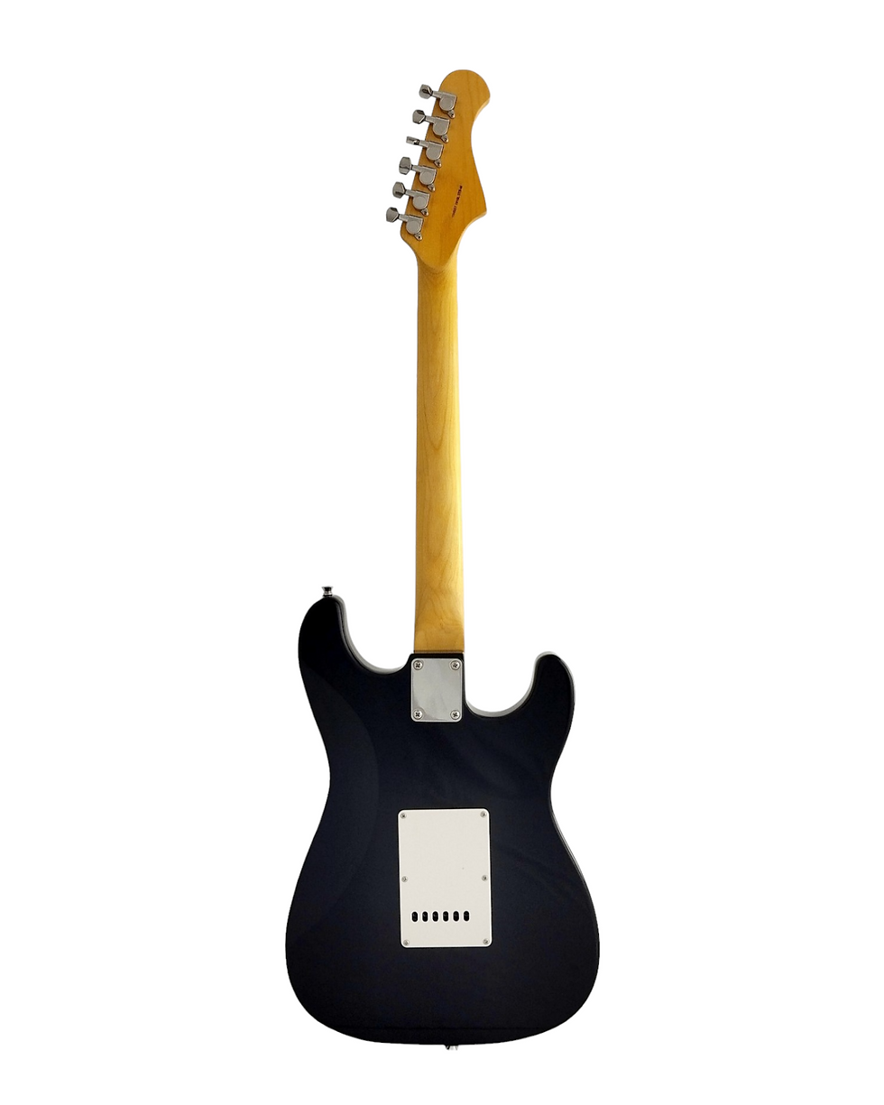 Thumbnail: Haze Left Handed SSS Maple Neck HST Electric Guitar - Black 11HSST1910LBKM with 