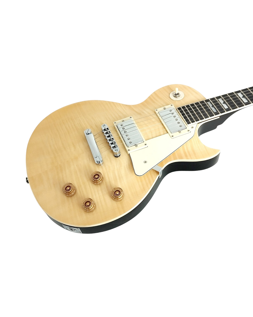 Thumbnail: Haze Single-Cut HH Mahogany Electric Guitar - Natural E238AN