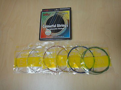 Thumbnail: Alice A407C Colorful Acoustic Guitar Strings - Multi-Colored Steel String Set