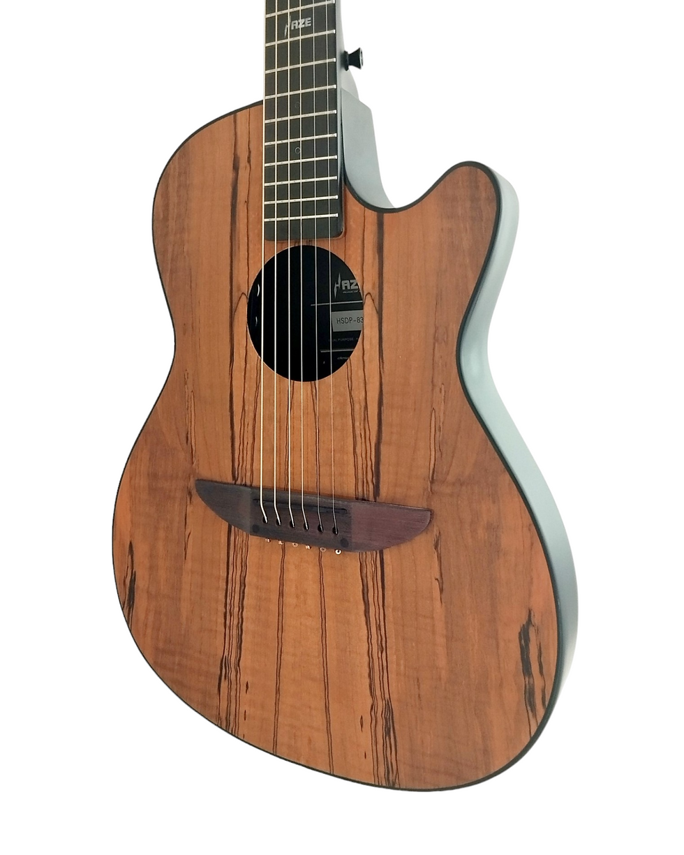 Thumbnail: Haze HSDP836CEQGC 38" Roundback Traveller Built-In Pickups Acoustic Guitar - Nat
