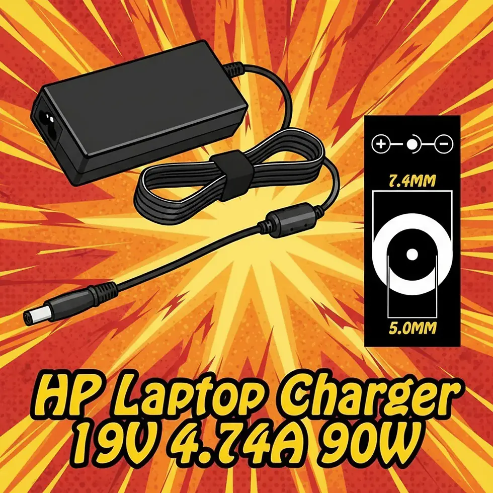 HP 19V Laptop Charger • 90W Power Supply • 7.4mm x 5.0mm w/ Pin
