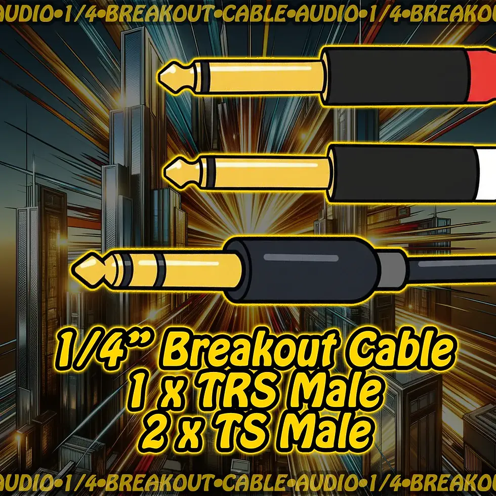 Breakout Audio Splitter • 1x 1/4" Stereo Male → 2x 1/4" Mono Male