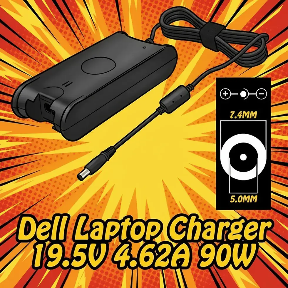 Dell 19.5V Laptop Charger • 90W Power Supply • 7.4mm x 5.0mm w/ Pin