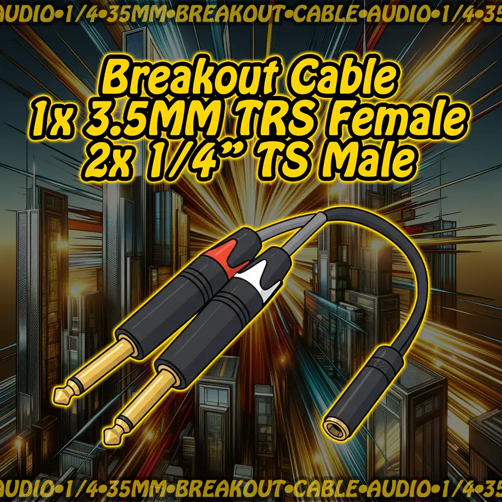 Breakout Audio Splitter • 1x 3.5mm Stereo Female → 2x 1/4" Mono Male
