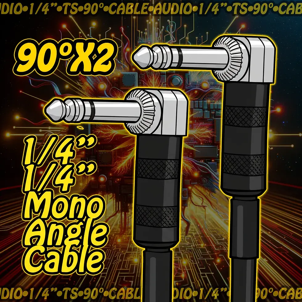 Thumbnail: 1/4" Mono TS Cable • Male ↔ Male • 90° Connector
