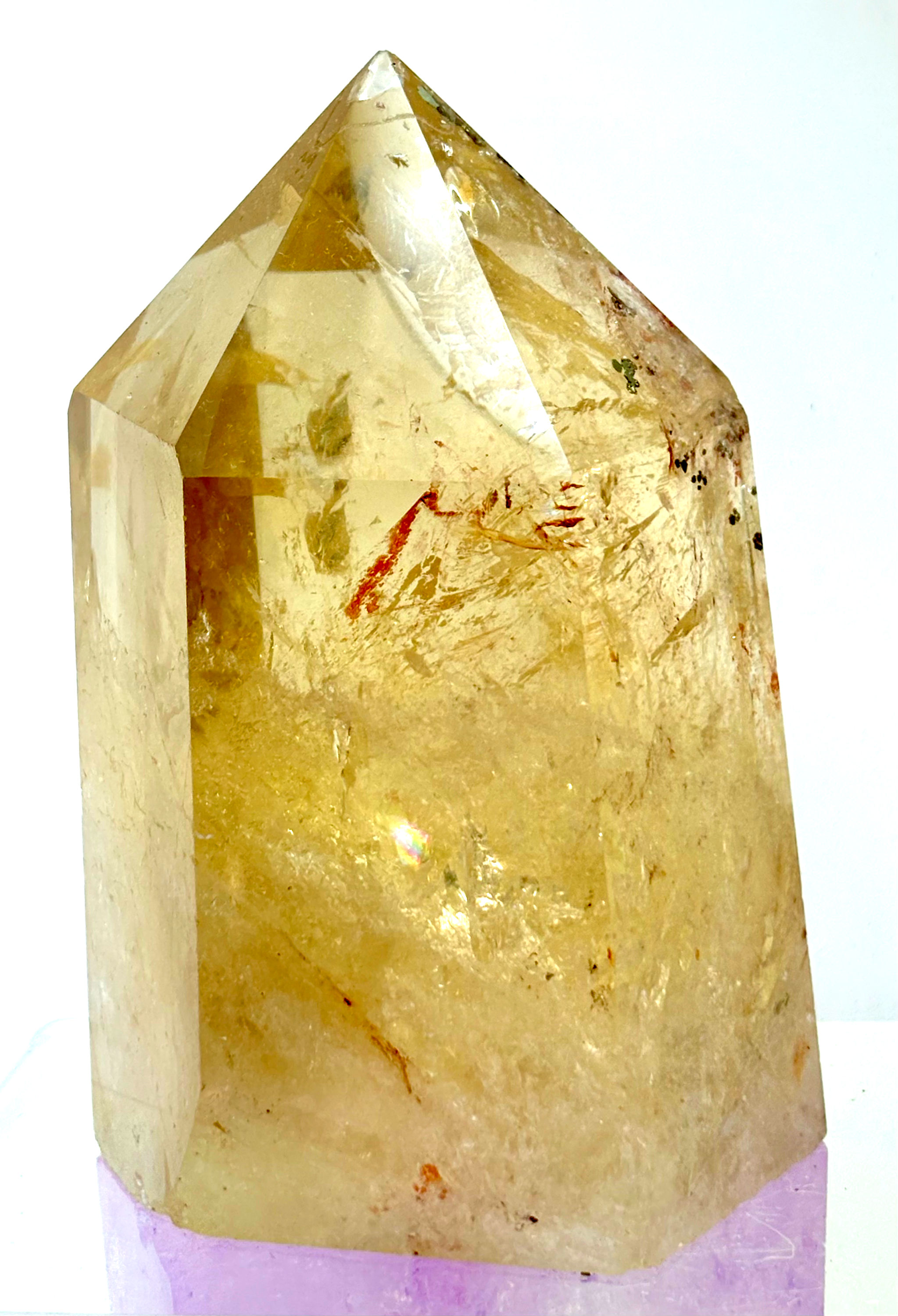 Natural Citrine Tower with Koi Quartz Inclusions – Museum-Grade Clarity