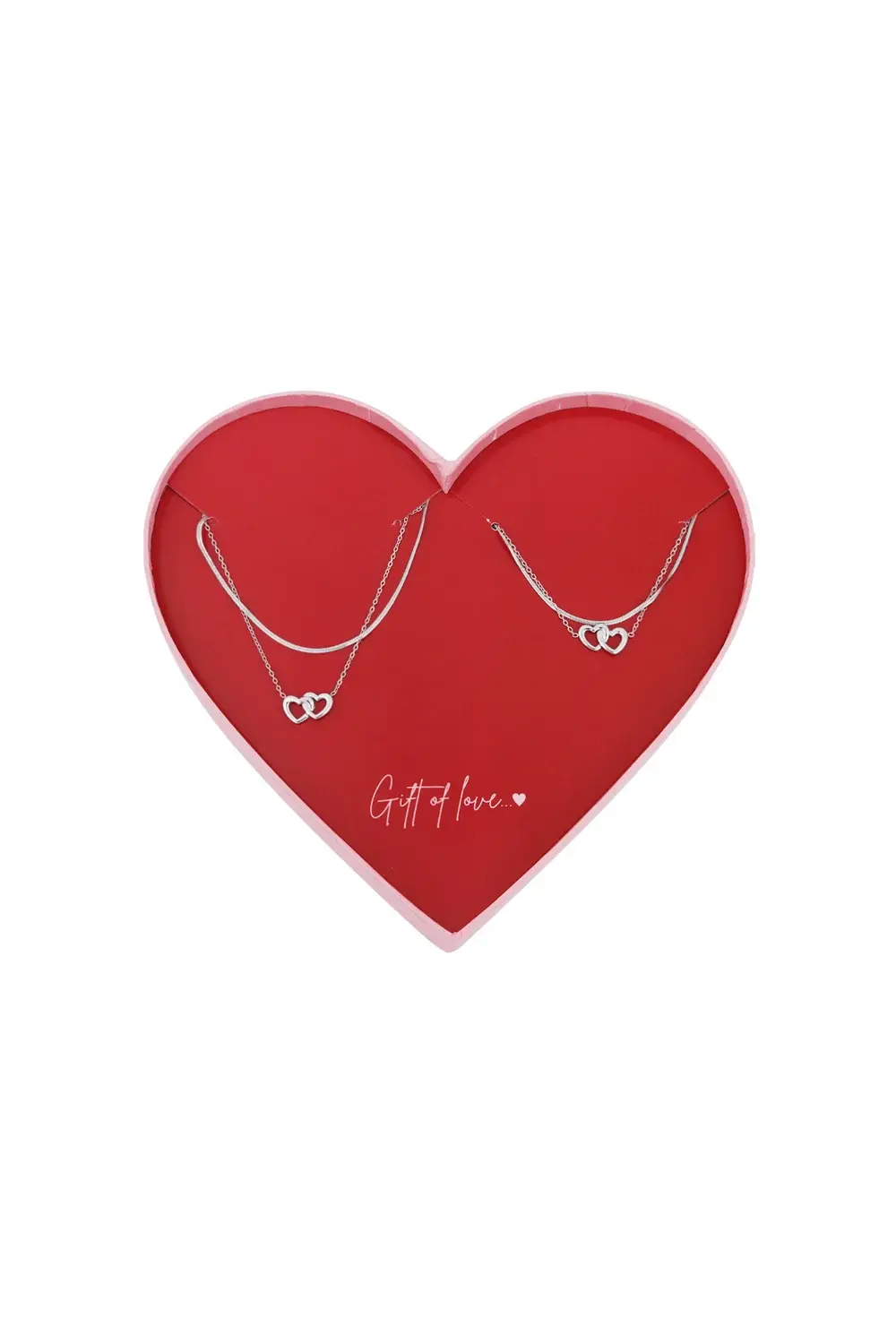 Gift of Love β Connecting Hearts Set (Ketting & Armband, Zilverkleur