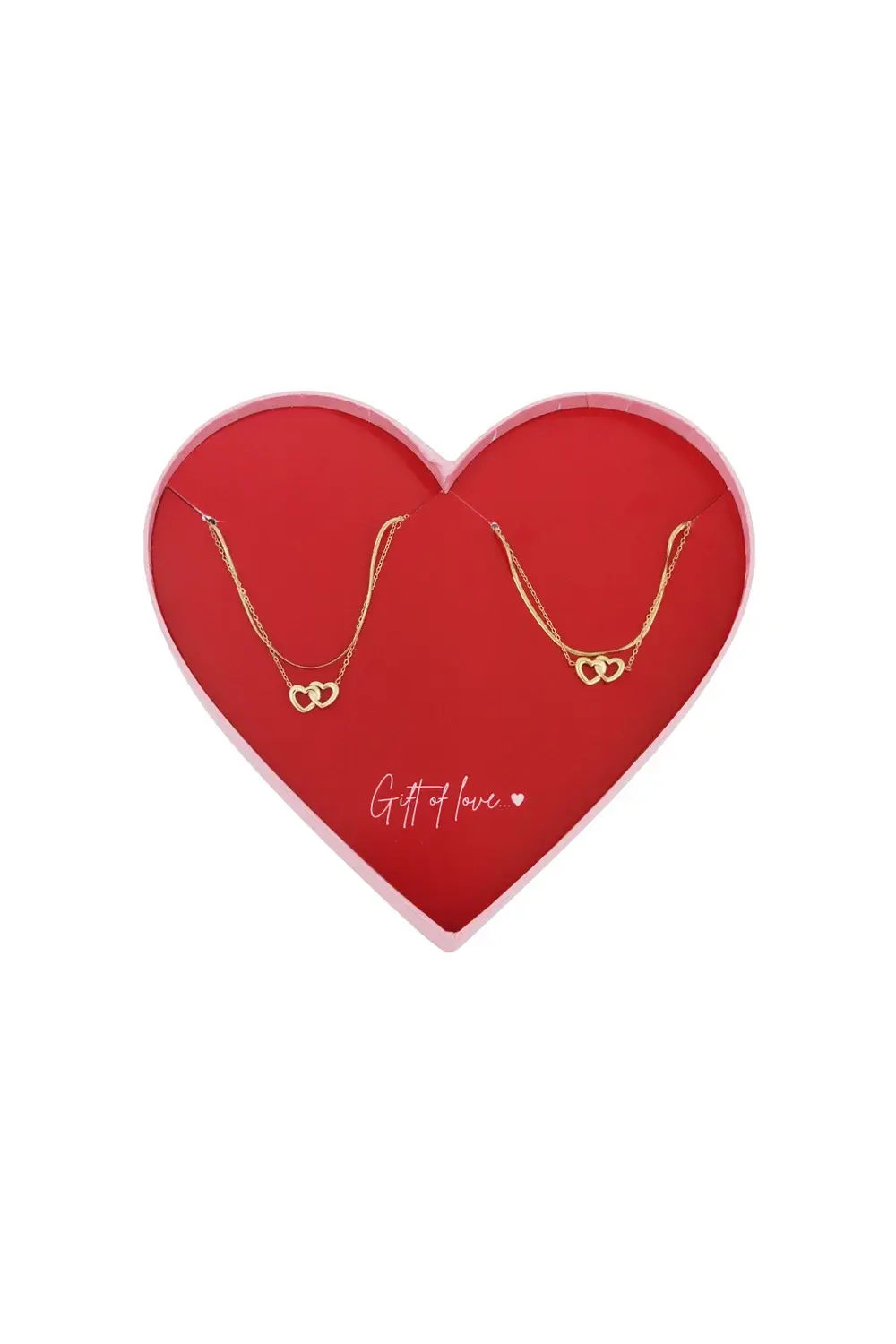 Gift of Love β Connecting Hearts Set (Ketting & Armband, Goudkleur)