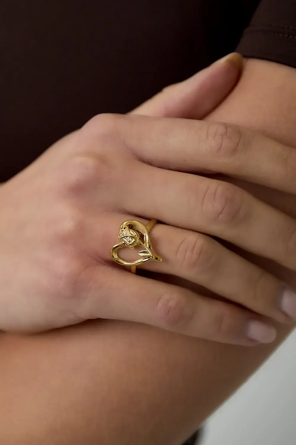 Ring met Roos & Hart – Romantisch & Elegant (goudkleur)