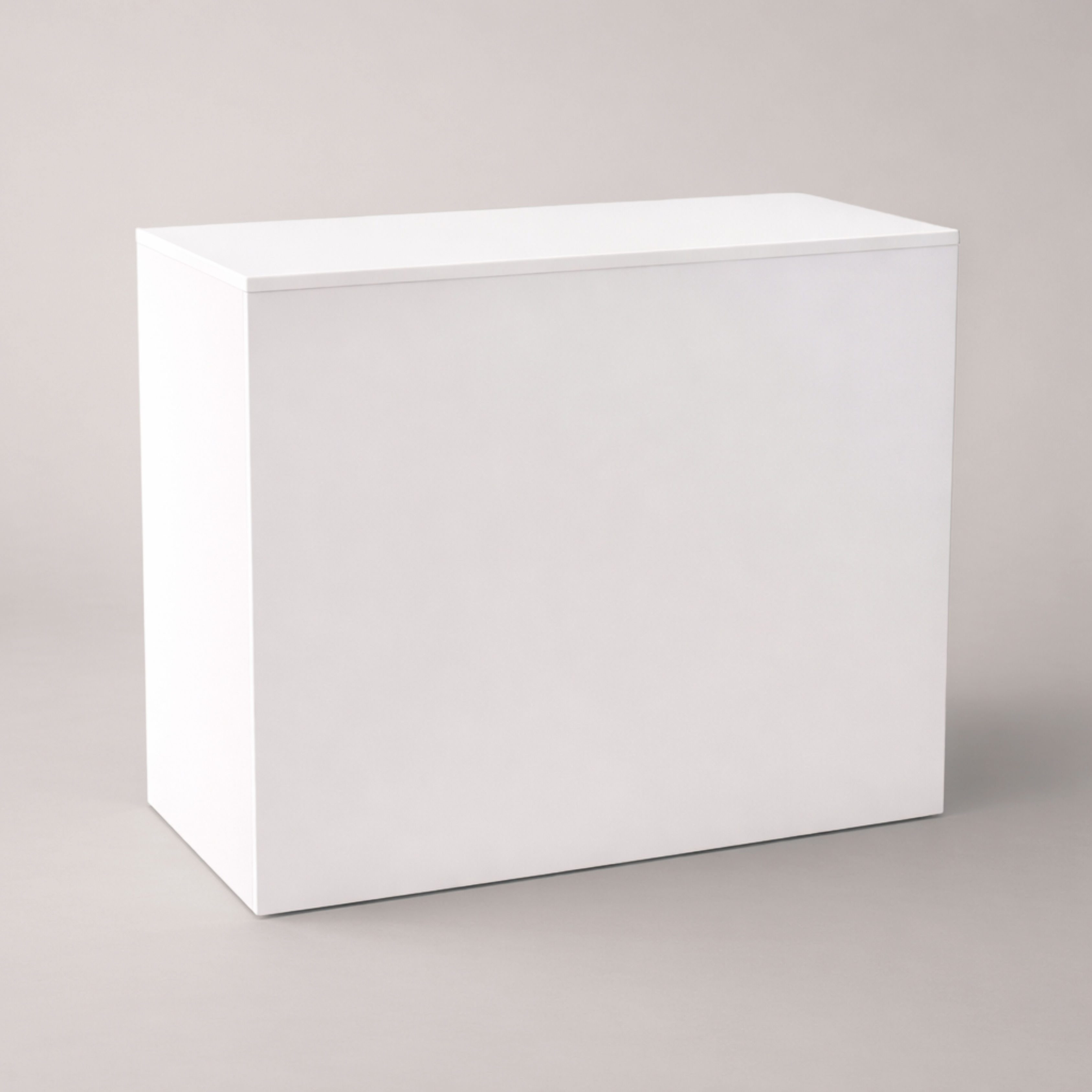 White MDF counter, doors with lock (1x1x0.50)