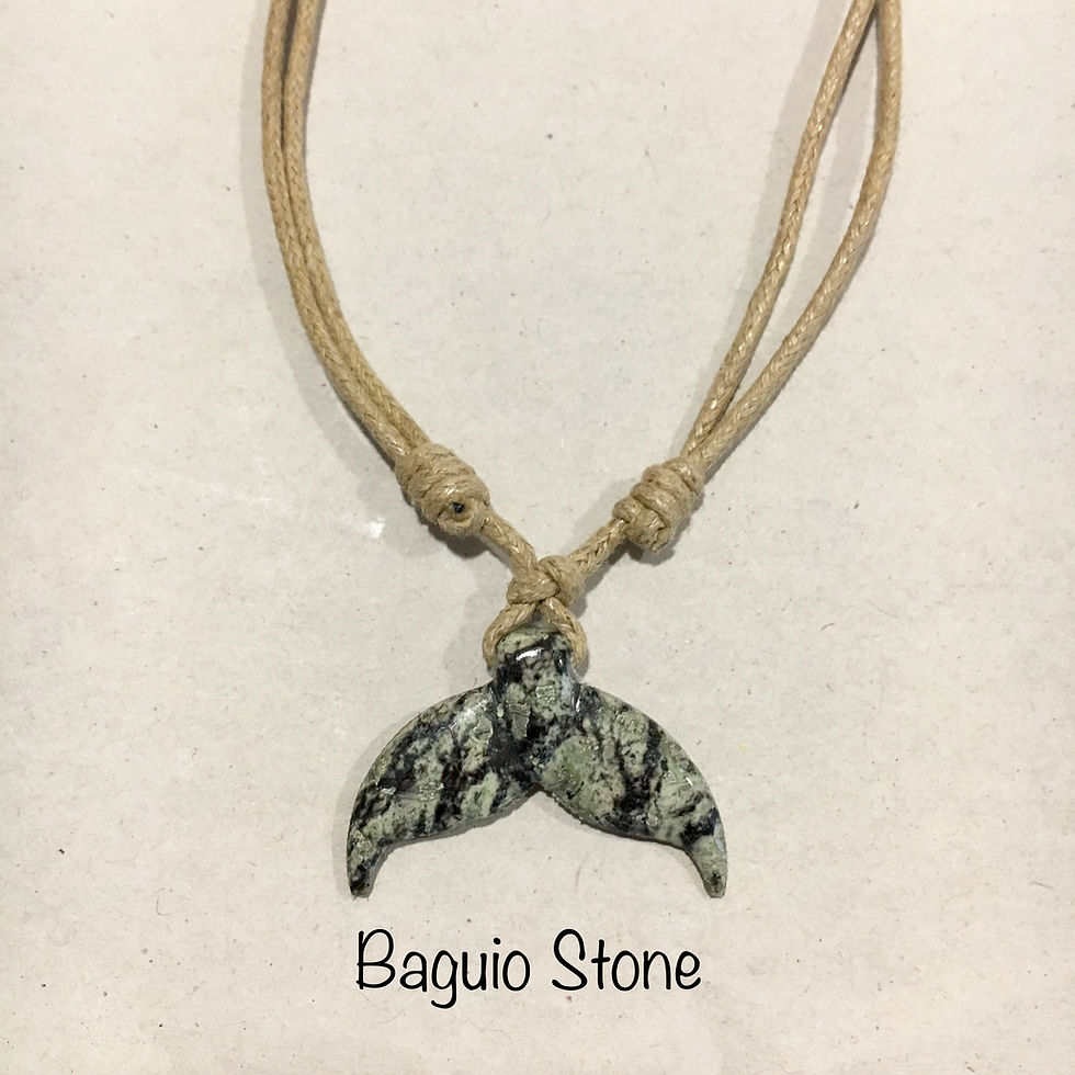 Miniature : Whale Tail necklace - Stones -  Handcrafted