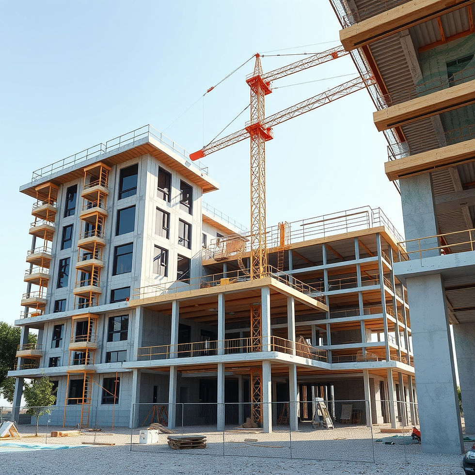 Cantiere edile con edifici in costruzione