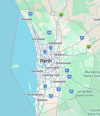 Map of service areas
