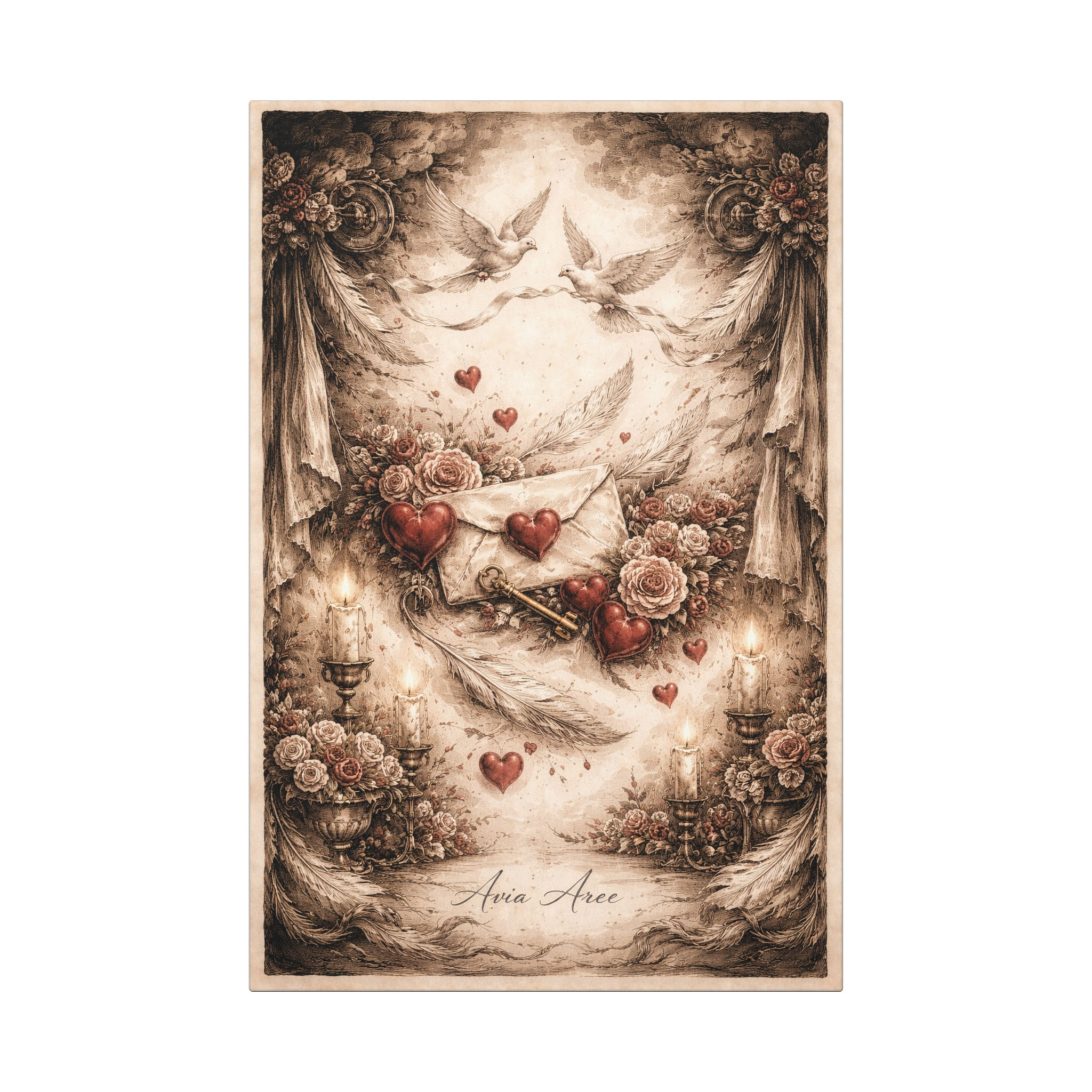 Letters Never Sent Canvas Art Wraps | Romantic Baroque Wall Art