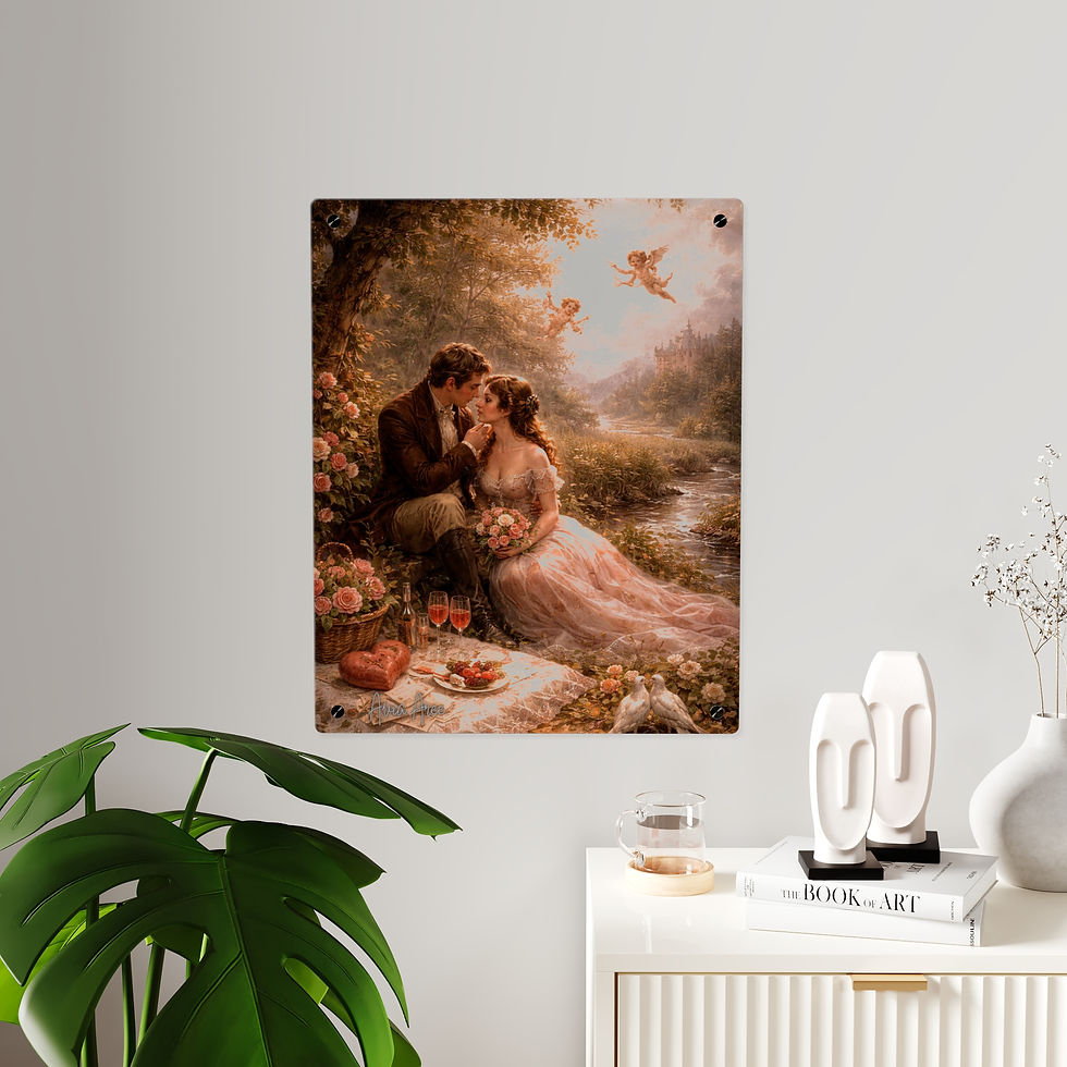 Thumbnail: Romantic Picnic Acrylic Wall Art Panel — Avia Aree