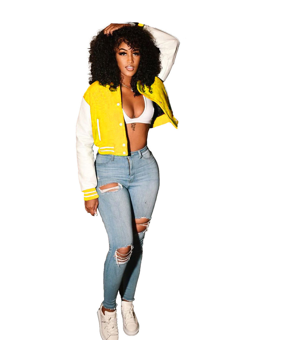 Miniatura: Women Crop Letterman Jackets Winter Long Sleeves Coats