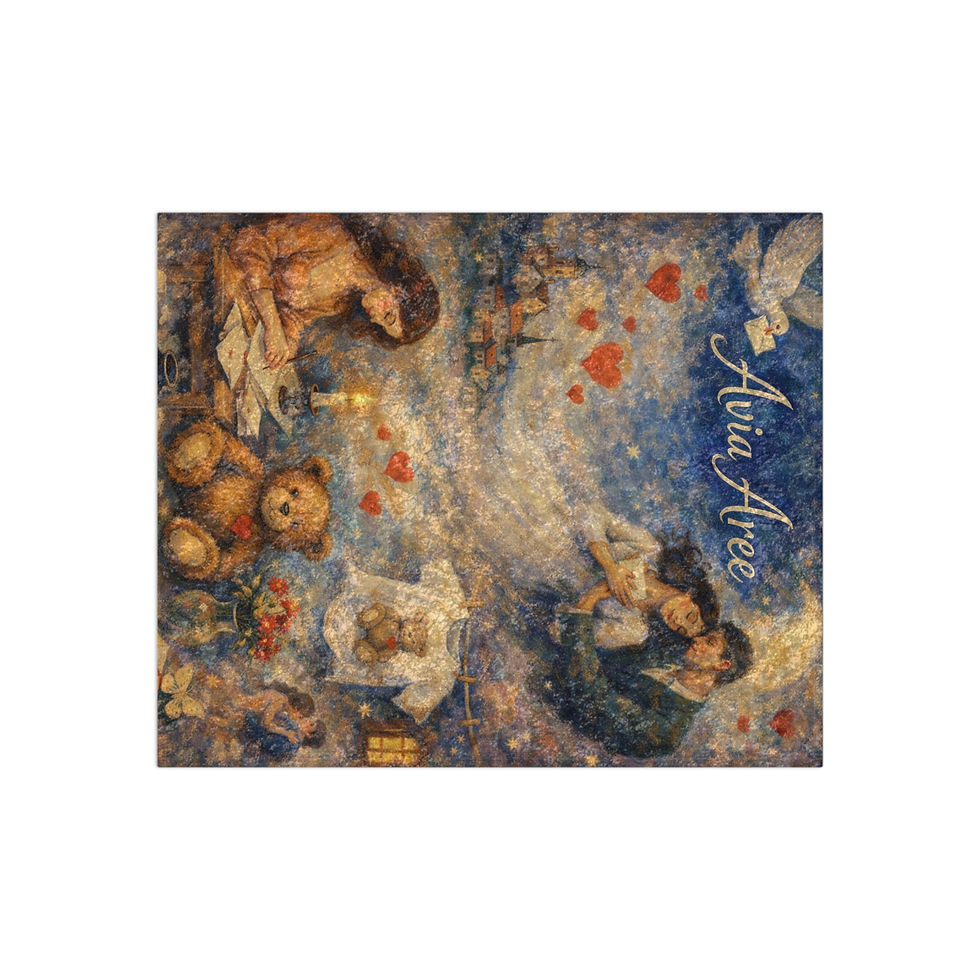 Miniaturbild: Crushed Velvet Blanket - Romantic Vintage Teddy Bear & Couple Illustration Throw