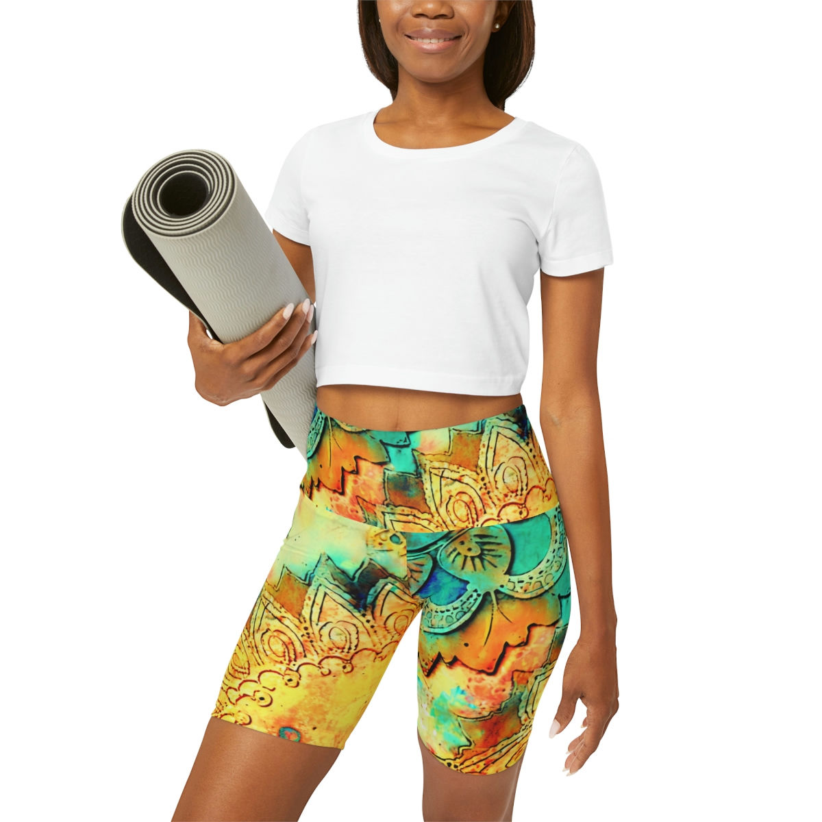 BOHO High Waisted Yoga Shorts Bohemian