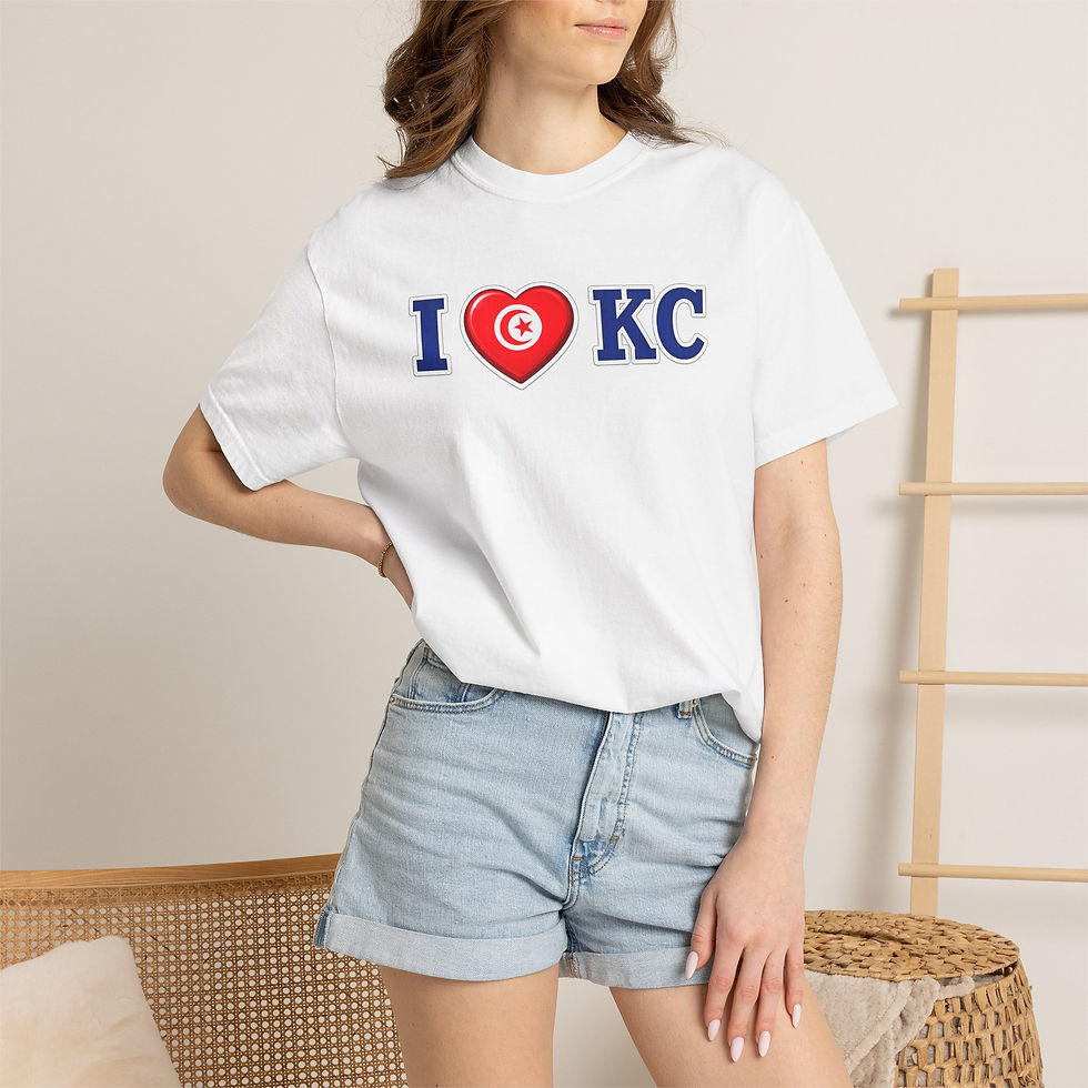 Thumbnail: I Heart KC Tunisia Tee Flag T-Shirt — Kansas City Pride Tee