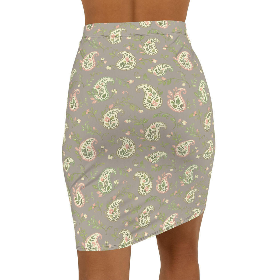 Thumbnail: Plant Life Pencil Skirt — Avia Aree Botanical Vines Print !