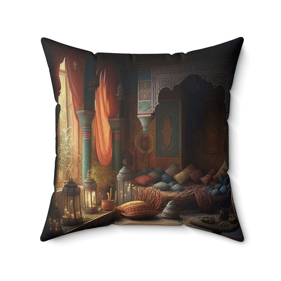 Thumbnail: Bohemian woman Faux Suede Square Pillow