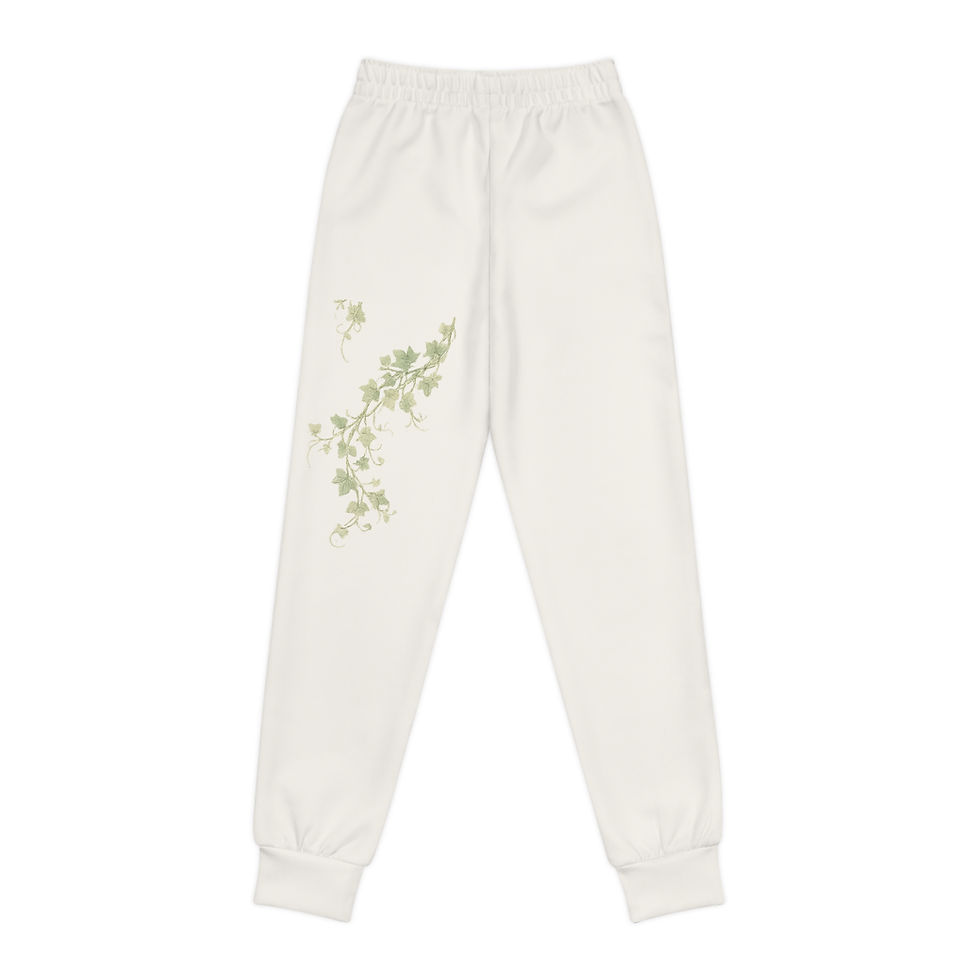 Thumbnail: Plant Life Sage Botanical Youth Joggers — Avia Aree Floral Vine Print